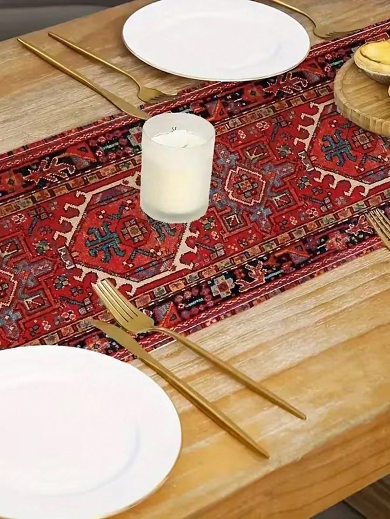 زينه رمضان مفرش طاولة تراثي بنقوش شرقية فاخرة مقاس 90×33 سم – زينه رمضان للمنازل و الحفلات - Image 3